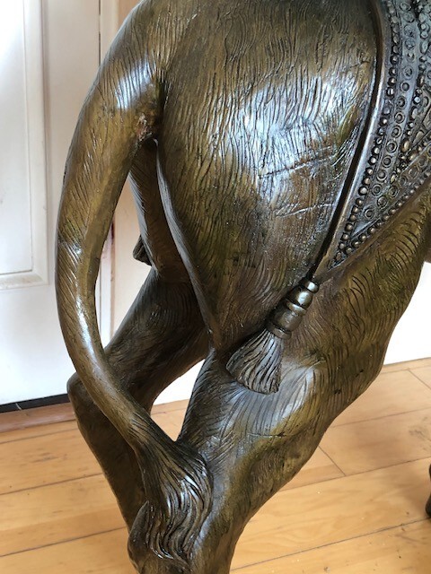 Side Table Bronze Camel Lost Wax Method Brass Sculpture Rare Estate Sale gallery