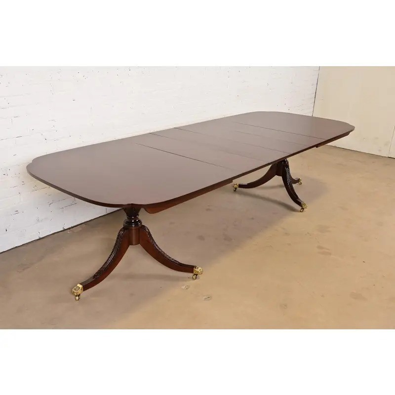 Stickley Georgian Mahogany Extension Dining Table, Newly Refinished