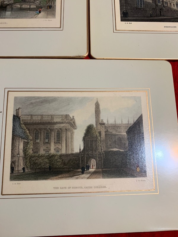 Lot Of 3 J.a. Bell antique tea tray -1800s postcards by / J. Le Keux Classics gallery