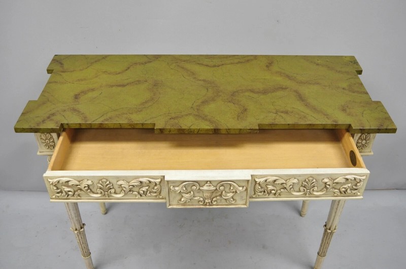 Karges Italian Neoclassical Swedish Style Carved Console Table with One Drawer gallery