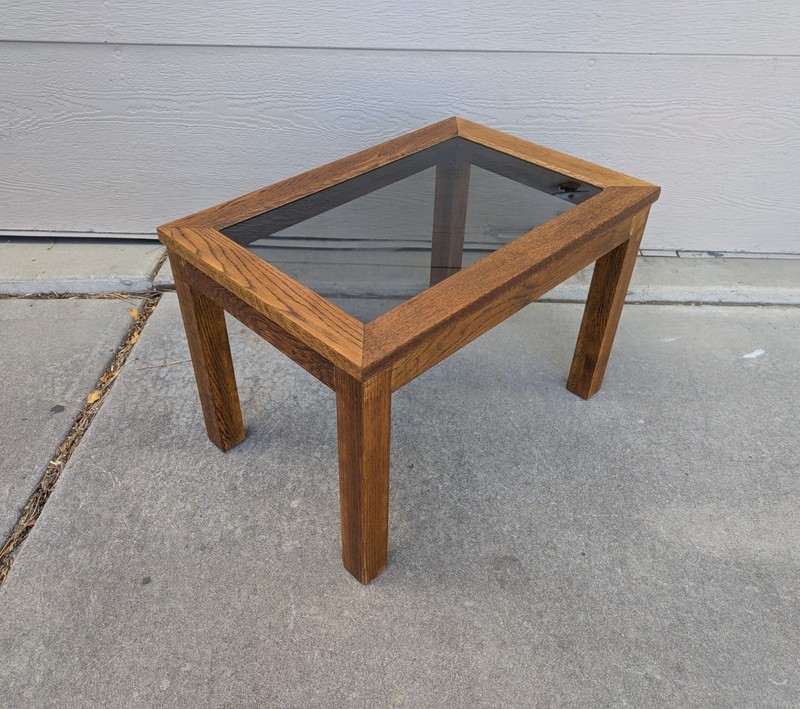 Vintage Mid Century Modern Rustic Mission Solid Oak Wood Side Table C45 gallery