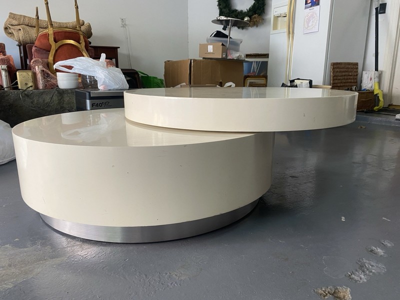 Modern circular swivel coffee table mid late 20th century unmarked gallery