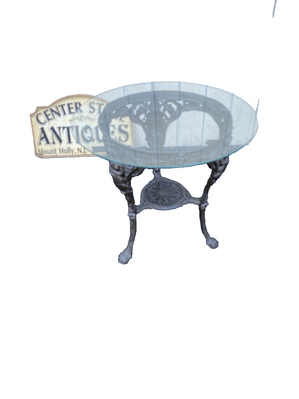 66135 Quality Cast Iron Figural Table with Glass Top gallery