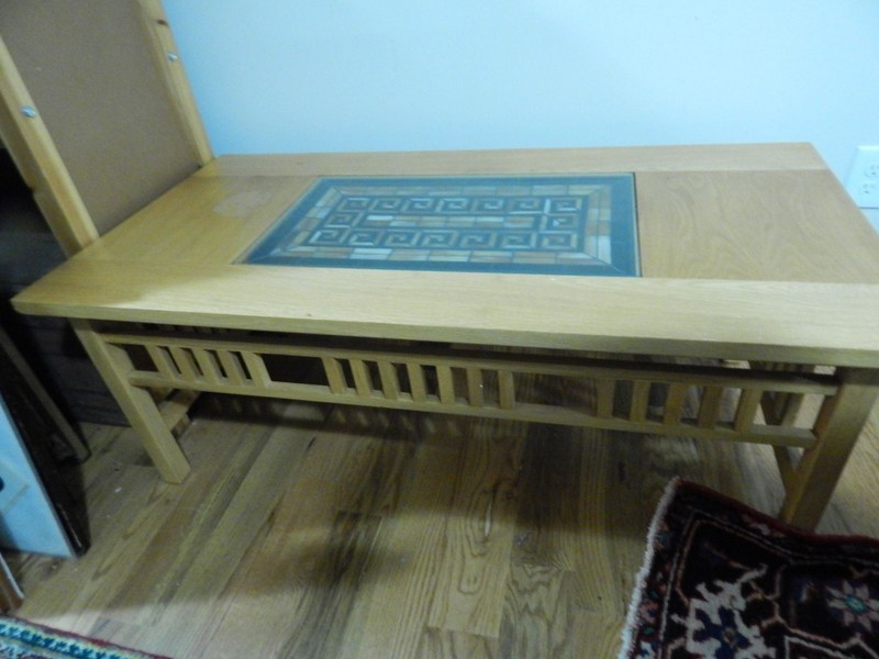 Quoizel Mission Style Oak Table Without Shelf 24" W x 18 1/2 " H x 48"Long gallery
