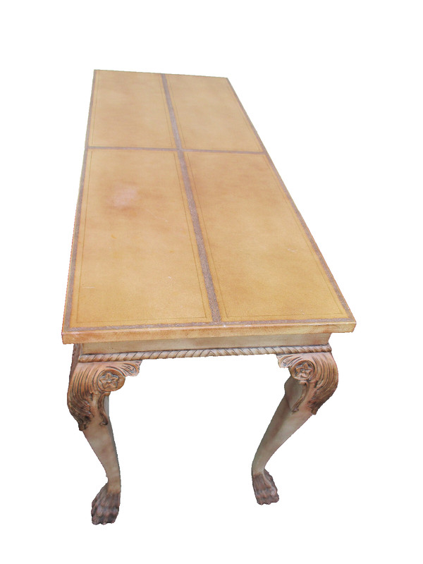 63923 Leather Top Decorator Console Hall Table Sideboard Server gallery