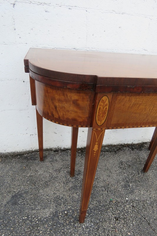 Mahogany Inlay Console Card Dinette Dining Extension Table 6082 gallery