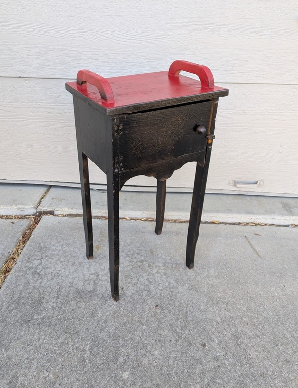 Vintage Shabby Rustic Side Humidor Table Smoking Stand Nightstand Art Deco R64