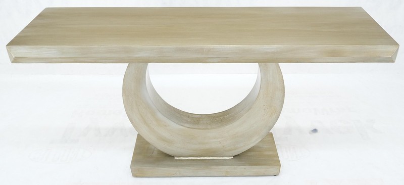 Large 37"h Silvered Patinated Lacquered Welded Steel Heavy Console Table MINT gallery