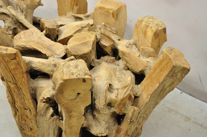 Vintage Mid Century Modern Teak Wood Root Driftwood Coffee Table Pedestal Base gallery