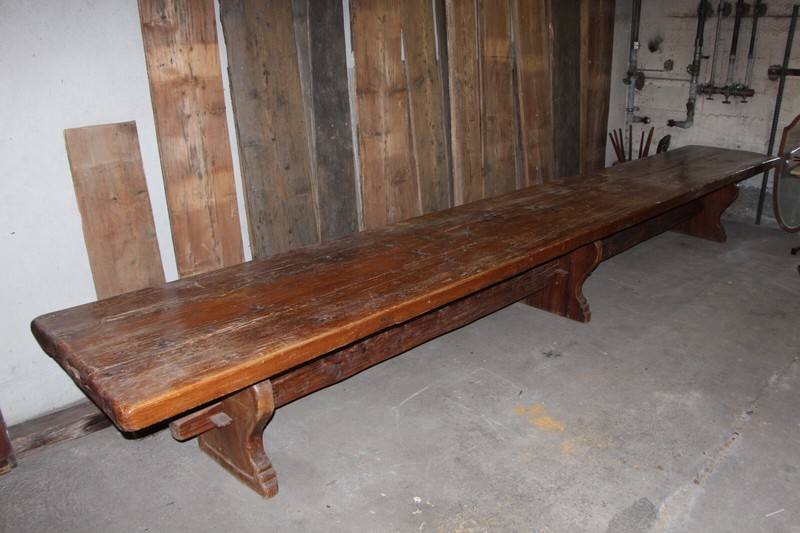 A unique 150 plus year old 20.5 ft/6.37m Swiss wooden table