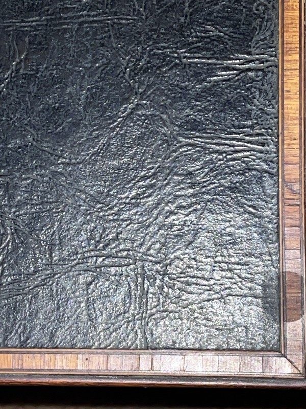 Edwardian Nesting Table W/ Original Black Leather, W/Gilt Tooling Still Visible gallery