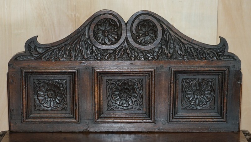 ANTIQUE 18TH CENTURY CIRCA 1720 GOTHIC JACOBEAN HALL CONSOLE TABLE SINGLE DRAWER gallery