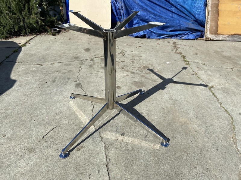 Florence Knoll Mid Century Modern Style Chrome Dining Conference Table gallery