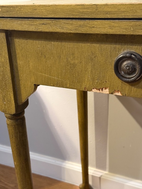 🧵 Antique Primitive Drop Leaf Sewing Table – Lift Top Storage – 28” Tall gallery
