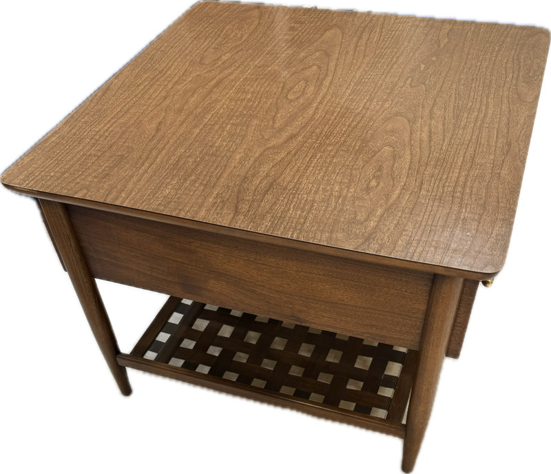 mid-century modern Lane AWARD side table circa 11/04/1961 style 972-02 Walnut gallery
