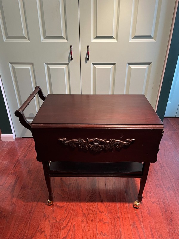 Early Mid Century Two Tier and Two Leafs Convertible Tea Table