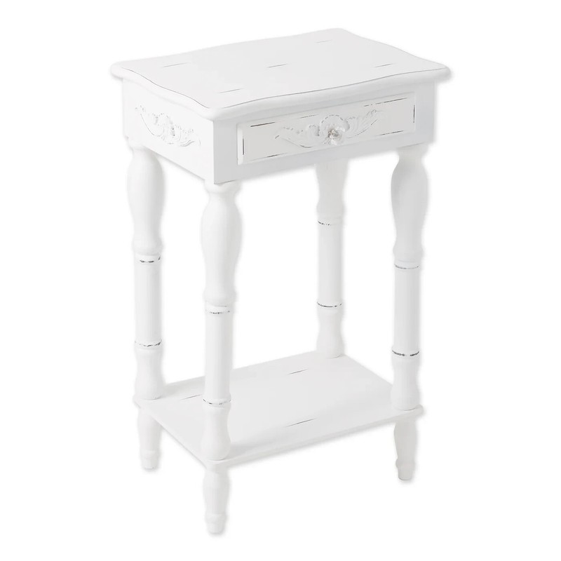 Carved White Side Table 34353
