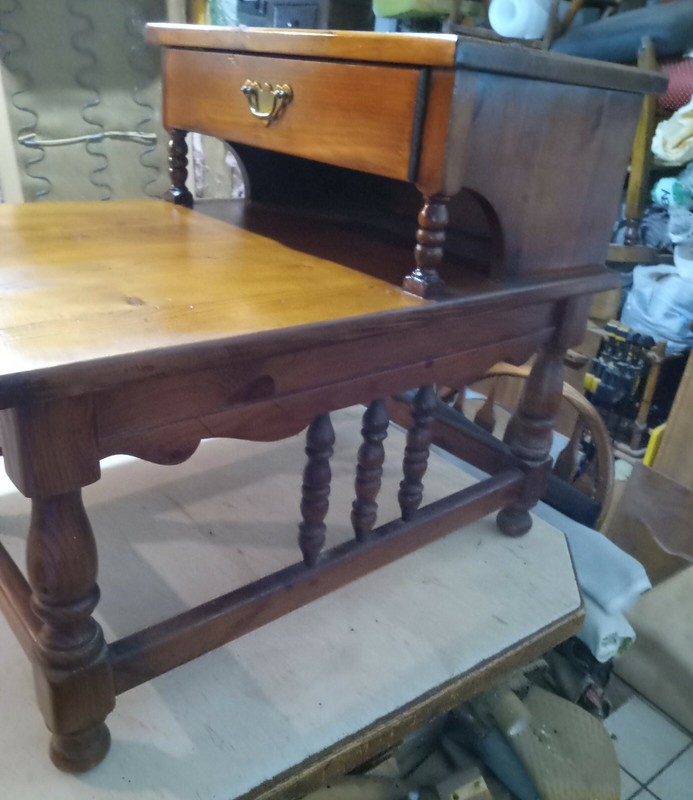 Mid Century Old Tavern Pine Step End Table (SET-37)