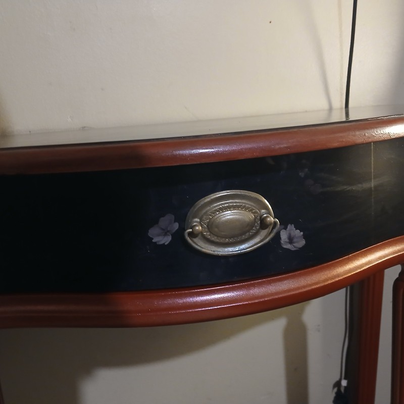 Vintage Bombay Company Mahogany Half Moon Demilune Entry Console Table READ gallery