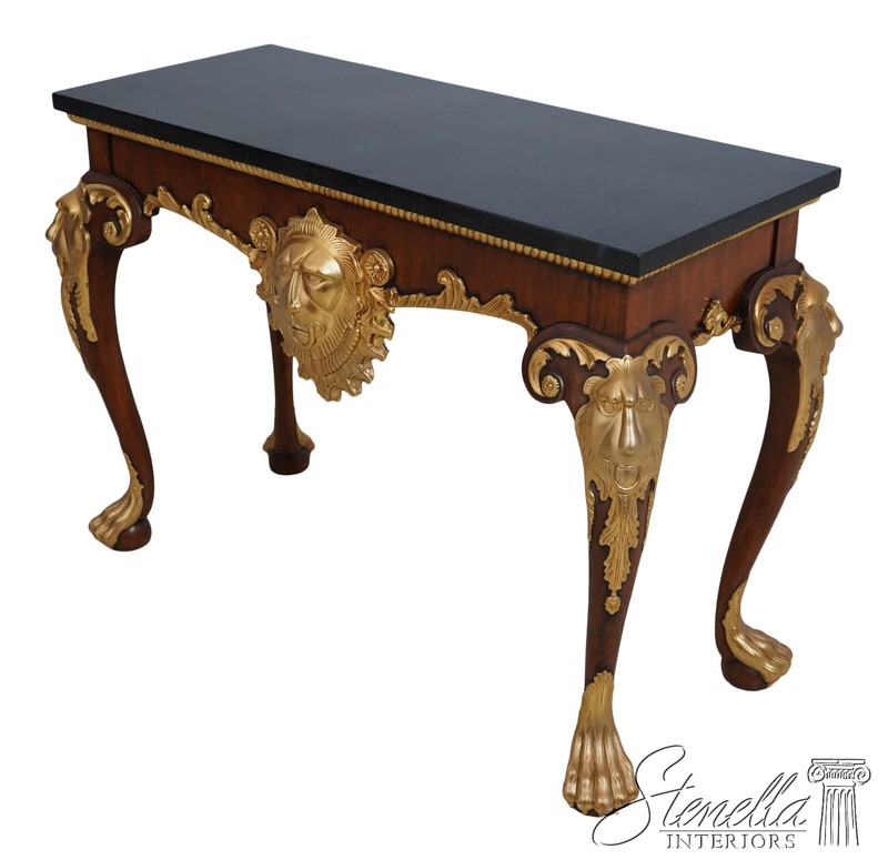 L66584EC: MAITLAND SMITH Baroque Marble Top Gold Gilt Console Table