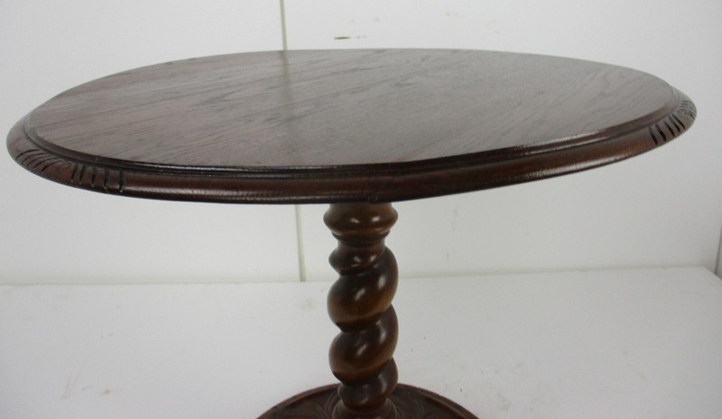 Hand Carved Wood Barley Twist Side Display Coffee Table Pedestal Plant Stand gallery
