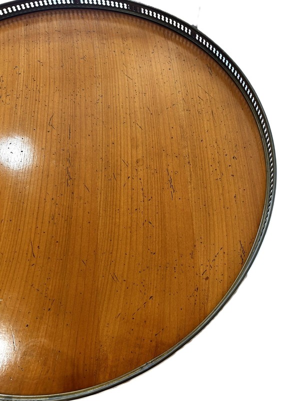 PAIR - French Louis XVI Style Bouillotte Side Table Butlers Trays 19th Century gallery