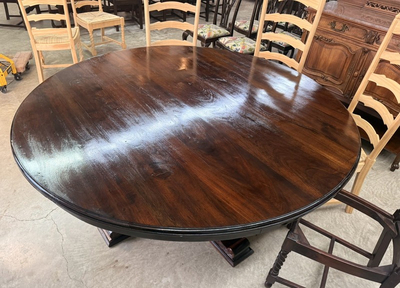 Vintage Country French 72" Round Solid Hardwood Barley Twist Dinning Table gallery