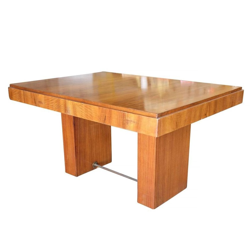 Art Deco Geometric Walnut Dining Table or Large DeskInspired by Charles Dudouyt gallery