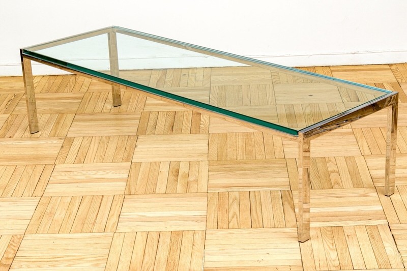 Mid-Century Modern Chrome And Glass Top Coffee Table gallery