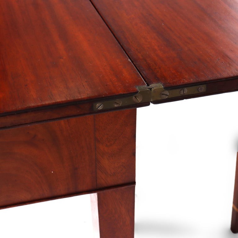 Antique Hepplewhite Mahogany Card Table With Inlaid Satinwood Rondelle c1820 gallery