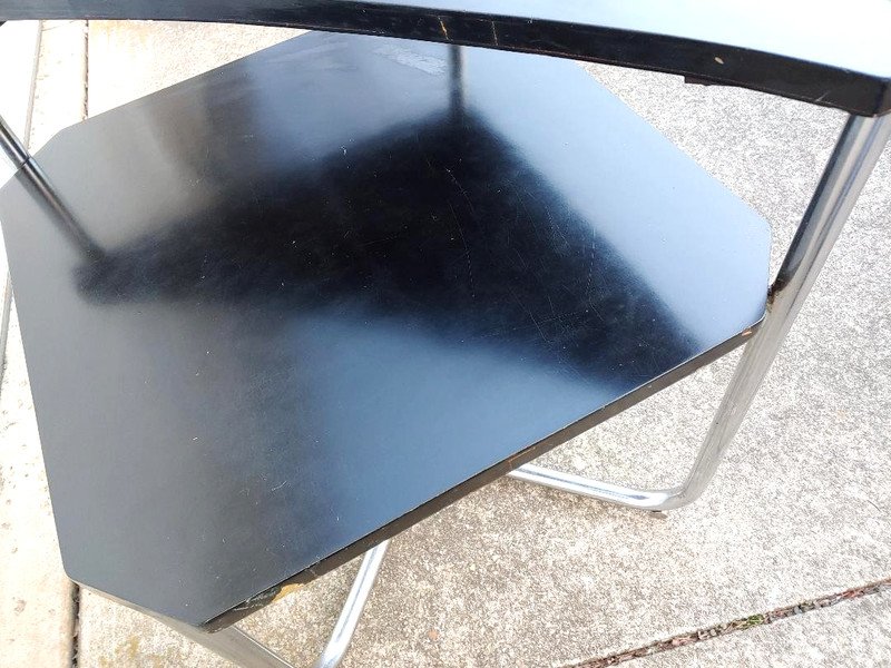 COOL BAUAUS MACHINE AGE ART DECO 2 TIER TABLE WOLFGANG HOFFMANN?, GILBERT ROHDE? gallery