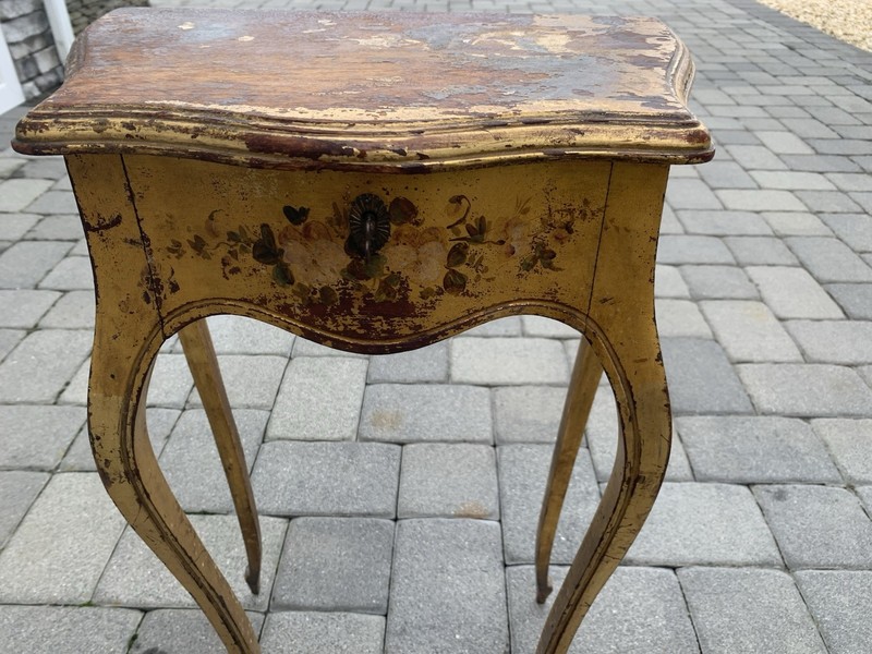 Antique Vernis Martin Style Hand Painted Side/Jewelry Storage Table gallery