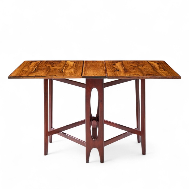 Bendt Winge Mid Century Norwegian Rosewood Drop-Leaf Rosewood Dining Table gallery
