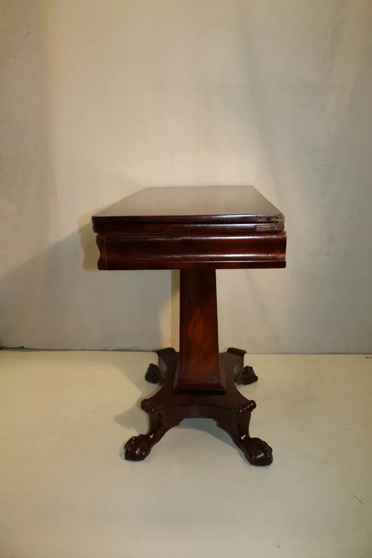 Empire Solid Mahogany Game Card Table, 19th Century gallery
