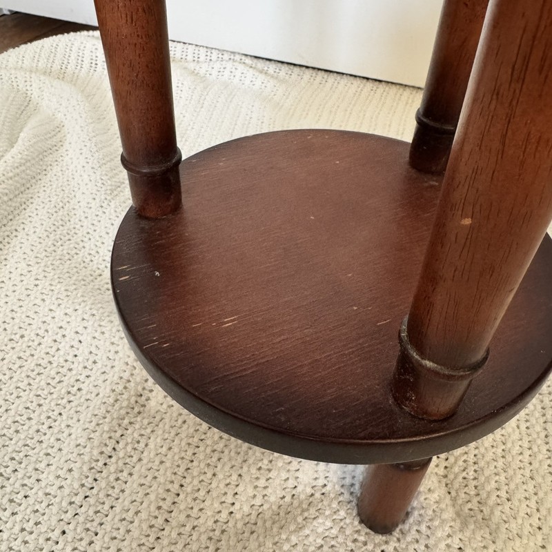 Vintage Solid Hard Wood 3 Legged Round Side Table Plant Stand Tripod Look gallery