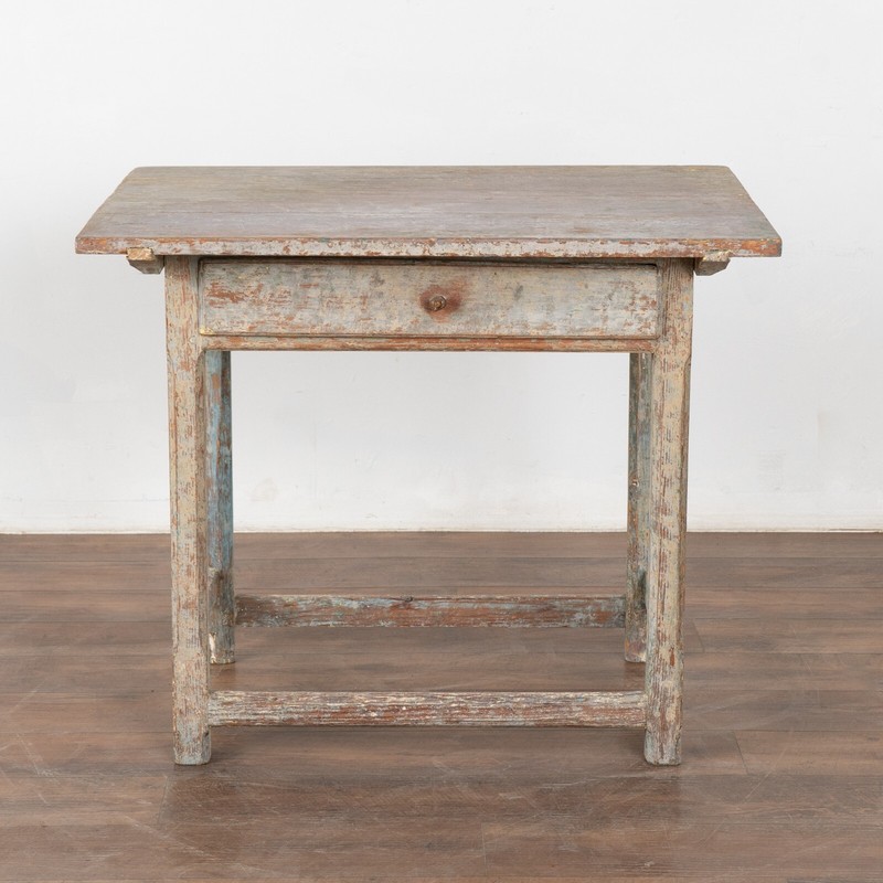 Original Gray Painted Pine Swedish Side Table, circa 1820-40 gallery