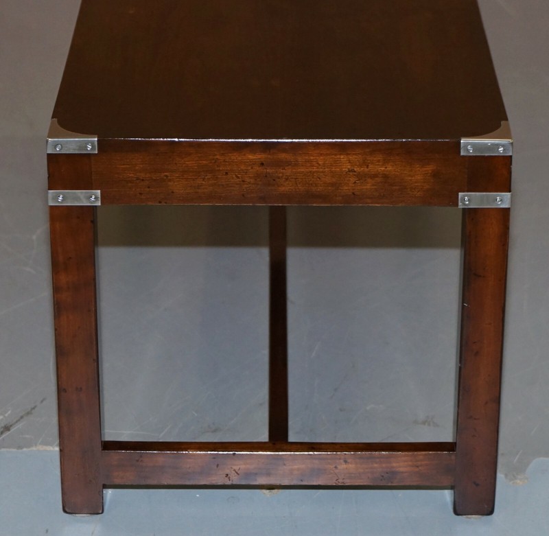 LUXURY RRP £2400 KENNEDY HARRODS LONDON MILITARY CAMPAIGN COFFEE COCKTAIL TABLE gallery