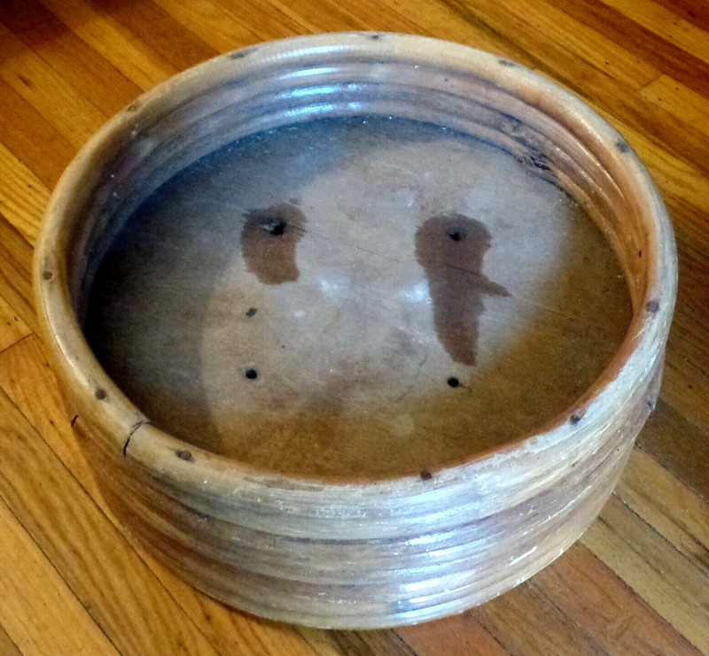 Antique Vintage Light Bamboo Round Small Table without Glass Top gallery