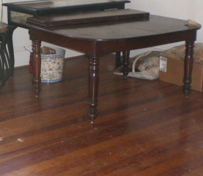 Antique Mahoghany Dining table Demi Lune end 1800's 44" x 95 " gallery