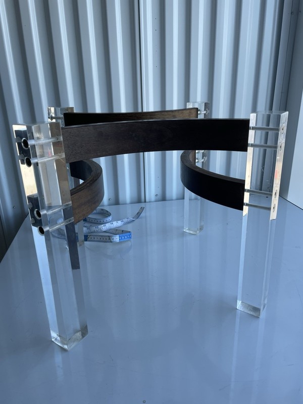 Side Table Charles Hollis Jones Lucite And Wood Laminate Base Only gallery