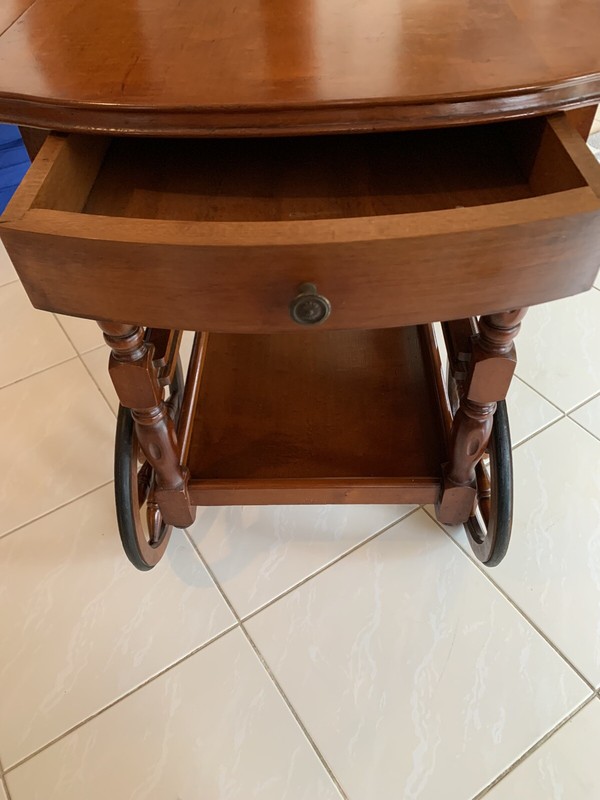Antique Drop Leaf Table Cart Tea Server Bar Console End Side Vintage gallery
