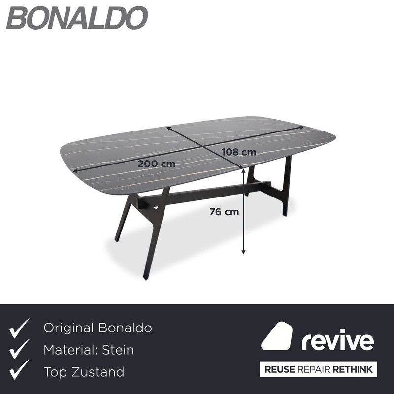 Bonaldo Slot Dining Table Black White Anthracite 200 x 108cm by Giuseppe Viganò gallery