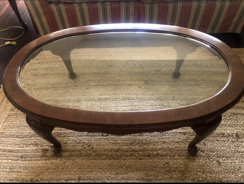 cherry wood coffee table vintage
