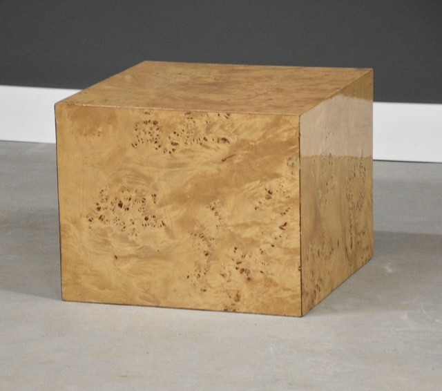 Burl Cube End Table by Milo Baughman gallery