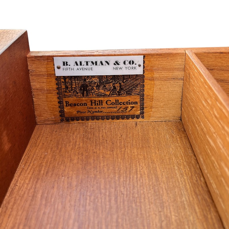 Vintage Beacon Hill Collection Mahogany Side Table w/ Drawer B. Altman & Co. NY gallery