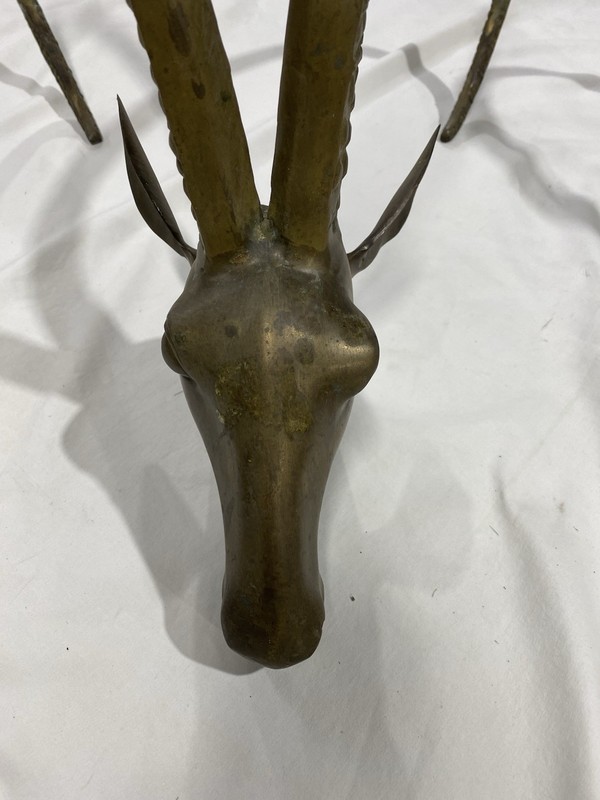 1970’s Vintage Brass Ibex Rams Head Coffee Table gallery