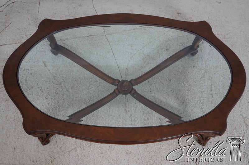 L66330EC: KARGES French Walnut Glass Top Coffee Table gallery