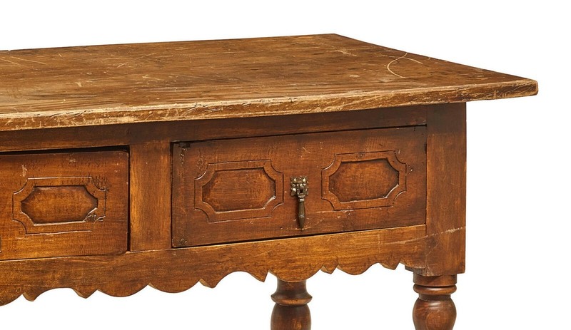Vintage Spanish Baroque 2 Drawers Walnut writing table Desk gallery