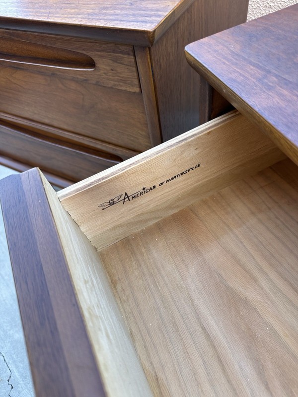 Mid Century Modern 2-Drawer Walnut Night/End Tables by American of Martinsville gallery