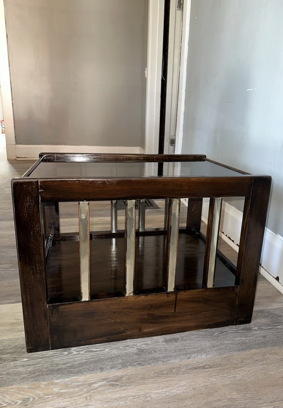 Versatile Side Table with Glass Top, and Storage gallery